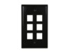 Picture of 6 Port Keystone Faceplate - Single Gang - Black