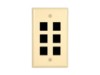 Picture of 6 Port Keystone Faceplate - Single Gang - Ivory