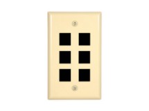 Picture of 6 Port Keystone Faceplate - Single Gang - Ivory