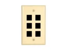 Picture of 6 Port Keystone Faceplate - Single Gang - Ivory