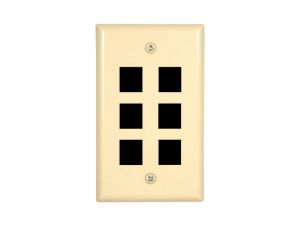 Picture of 6 Port Keystone Faceplate - Single Gang - Ivory