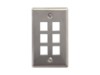 Picture of 6 Port Stainless Steel Keystone Faceplate