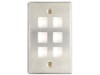 Picture of 6 Port Stainless Steel Keystone Faceplate