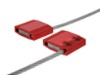 Picture of 12 Inch Blank Red Pull Tight Galvanized Steel Cable Seal with 5mm wire - 50 Pack
