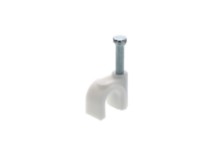Picture of 6mm White Round Nail Cable Clip - 100 Pack