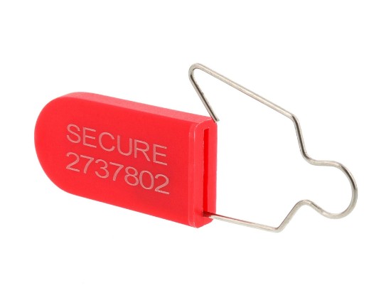 Picture of Yellow Blank Plastic Padlock Security Seal with Metal Wire - 100 Pack