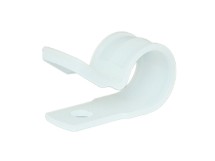 Picture of 1/2 Inch Natural Nylon Cable Clamp - 100 Pack, UV Protected, Screw Mount, RoHS & UL Compliant