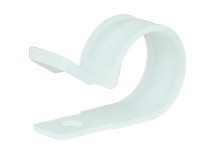 Picture of 3/4 Inch Natural Nylon Cable Clamp - 100 Pack, UV Protected, Screw Mount, RoHS & UL Compliant