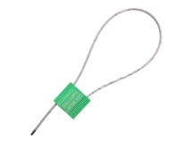 Picture of 12 Inch Green Pull Tight Galvanized Steel Cable Seal, 2.5mm Wire, Sequential Numbering, 50 Pack