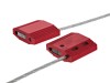 Picture of 12 Inch Red Pull Tight Galvanized Steel Cable Seal, 2.5mm Wire, Blank, 50 Pack