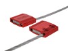 Picture of 12 Inch Red Pull Tight Galvanized Steel Cable Seal, 5mm Wire, Sequential Numbering, 50 Pack