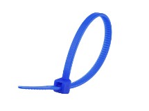 Picture of 4 Inch Blue Mini Cable Ties - 100 Pack, Nylon, 18 Lbs Tensile Strength, UL Compliant