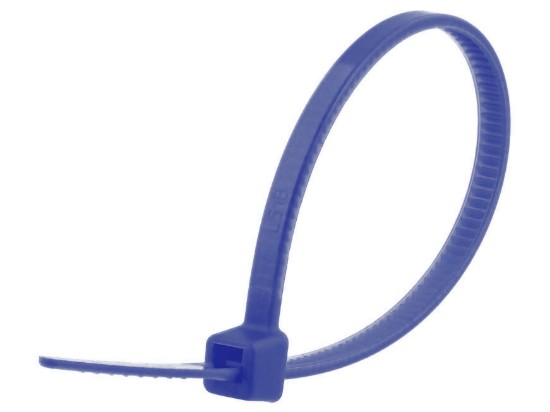 Picture of 4 Inch Blue Mini Cable Ties - 500 Pack, Nylon, 18 Lbs, UL 94V-2