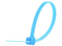 Picture of 4 Inch Fluorescent Blue Nylon Cable Ties - 100 Pack