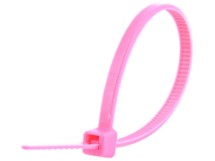 Picture of 4 Inch Fluorescent Pink Mini Nylon Cable Ties - 100 Pack