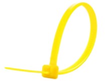 Picture of 4 Inch Fluorescent Yellow Nylon Cable Ties - 100 Pack