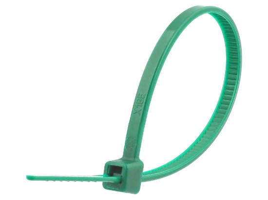 Picture of 4 Inch Green Miniature Nylon Cable Ties - 100 Pack