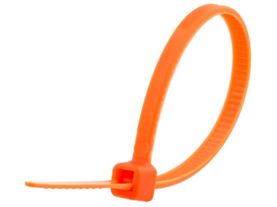 Picture of 4 Inch Orange Mini Nylon Cable Ties - 100 Pack