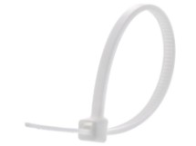 Picture of 4 Inch White Nylon Cable Ties - 500 Pack, UL Compliant, 18 Lbs Tensile Strength