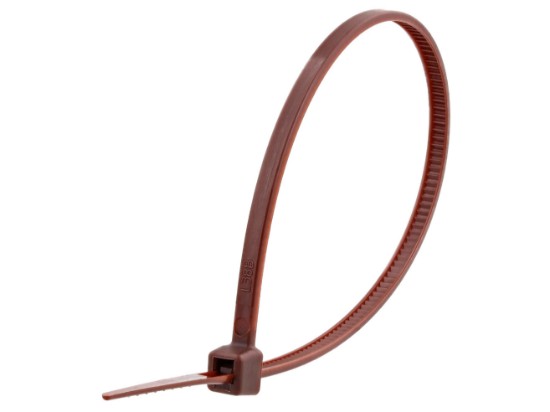 Picture of 6 Inch Brown Nylon Cable Ties - 100 Pack, UL Compliant, 18 Lbs Tensile Strength