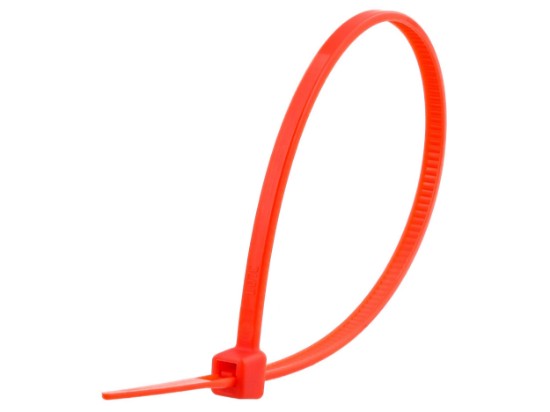 Picture of 6 Inch Red Nylon Cable Ties - 100 Pack, 18 Lbs Tensile Strength, UL Compliant