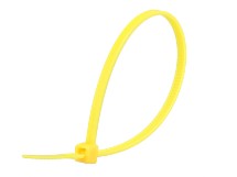 Picture of 6 Inch Yellow Nylon Cable Ties - 100 Pack, 18 Lbs Tensile Strength, UL Compliant