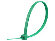 Picture of 6 Inch Green Nylon Cable Ties - 100 Pack, 40 Lbs Tensile Strength, UL Compliant