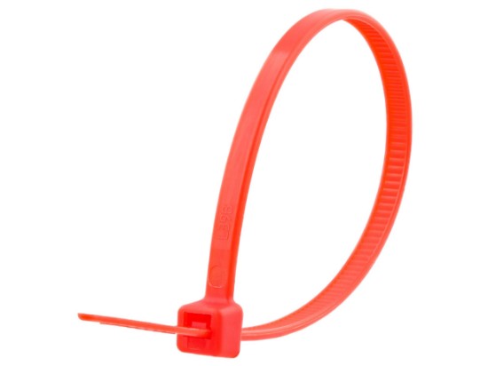 Picture of 6 Inch Red Nylon Cable Ties - 100 Pack, 40 Lbs Tensile Strength, UL Compliant