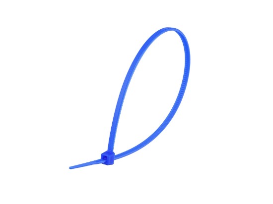 Picture of 8 Inch Blue Nylon Cable Ties - 100 Pack, 18 Lbs Tensile Strength, UL Compliant