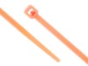 Picture of 8 Inch Fluorescent Orange Mini Cable Ties - 100 Pack, Nylon 6/6, UL 94V-2, RoHS, 18 Lbs Strength