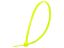 Picture of 8 Inch Fluorescent Yellow Mini Cable Ties - 100 Pack, Nylon, UL 94V-2, 18 Lbs, 2 Inch Max Bundle