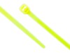 Picture of 8 Inch Fluorescent Yellow Mini Cable Ties - 100 Pack, Nylon, UL 94V-2, 18 Lbs, 2 Inch Max Bundle