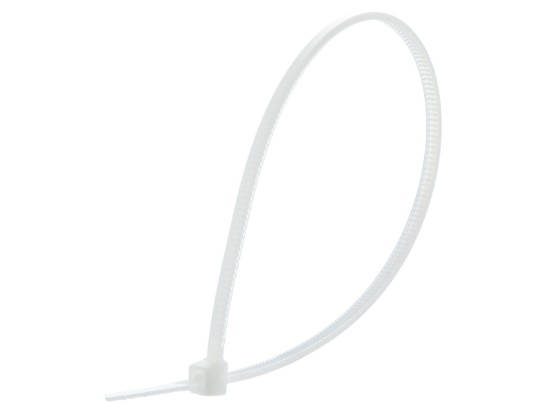 Picture of 8 Inch Natural Nylon Cable Ties - 100 Pack, 18 Lbs Tensile Strength, UL Compliant