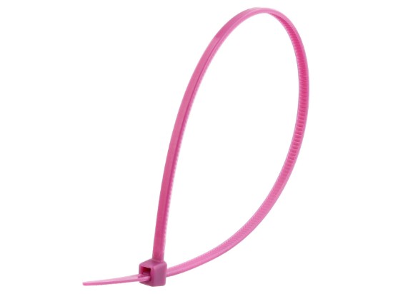 Picture of 8 Inch Purple Mini Cable Ties - 100 Pack, Nylon, UL 94V-2, RoHS, 18 Lbs, 2 Inch Bundle