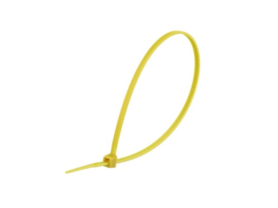 Picture of 8 Inch Yellow Mini Cable Ties - 100 Pack, Nylon, UL Compliant