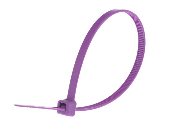 Picture of 8 Inch Purple Nylon Cable Ties - 100 Pack, 40 Lbs Tensile Strength