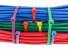 Picture of 8 Inch Blue Nylon Cable Ties - 100 Pack, 50 Lbs Tensile Strength, UL Compliant