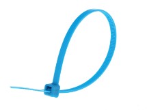 Picture of 8 Inch Fluorescent Blue Nylon Cable Ties - 100 Pack, 50 Lbs Tensile Strength, UL Compliant