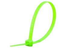 Picture of 8 Inch Fluorescent Green Nylon Cable Ties - 100 Pack, 50 Lbs Tensile Strength, UL Compliant