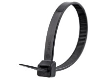 Picture of 8 Inch Black UV Heavy Duty Cable Ties - 1000 Pack, Nylon, 120 Lbs, UL 94V-2, RoHS, -40⁰C to 85⁰C