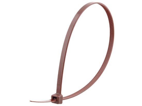 Picture of 11 7/8 Inch Brown Nylon Cable Ties - 100 Pack, 50 Lbs Tensile Strength, UL 94V-2