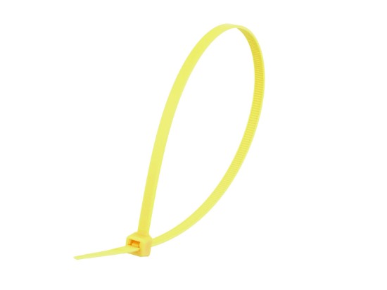 Picture of 11 7/8 Inch Yellow Nylon Cable Tie - 100 Pack, 50 Lbs Tensile Strength, UL Compliant