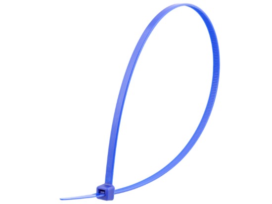 Picture of 14 Inch Blue Nylon Cable Ties - 100 Pack, 50 Lbs Tensile Strength, UL Compliant