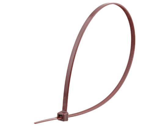 Picture of 14 Inch Brown Nylon Cable Ties - 100 Pack, 50 Lbs Tensile Strength, UL Compliant