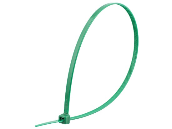 Picture of 14 Inch Green Nylon Cable Ties - 100 Pack, 50 Lbs Tensile Strength, UL Compliant