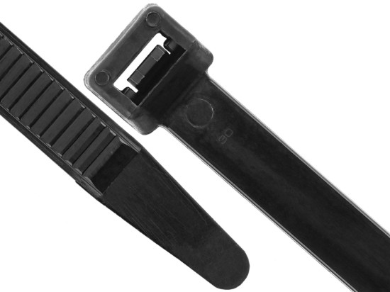 Picture of 18 Inch Black UV Heavy Duty Cable Ties - 100 Pack, Nylon, 250 Lbs, UL/RoHS Compliant