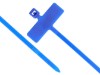 Picture of 4 Inch Blue Mini ID Cable Tie w/ Inside Flag - 100 Pack