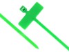 Picture of 4 Inch Green Mini ID Cable Tie w/ Inside Flag - 100 Pack