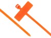 Picture of 4 Inch Orange Mini ID Cable Tie w/ Inside Flag - 100 Pack