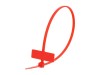 Picture of 8 Inch Red Mini ID Cable Ties - 100 Pack, Nylon, 18 Lbs, UL 94V-2, RoHS, Inside Flag